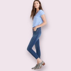 Madewell 9” Mid Rise Skinny Crop Button Front TENCEL Denim Edition Jeans